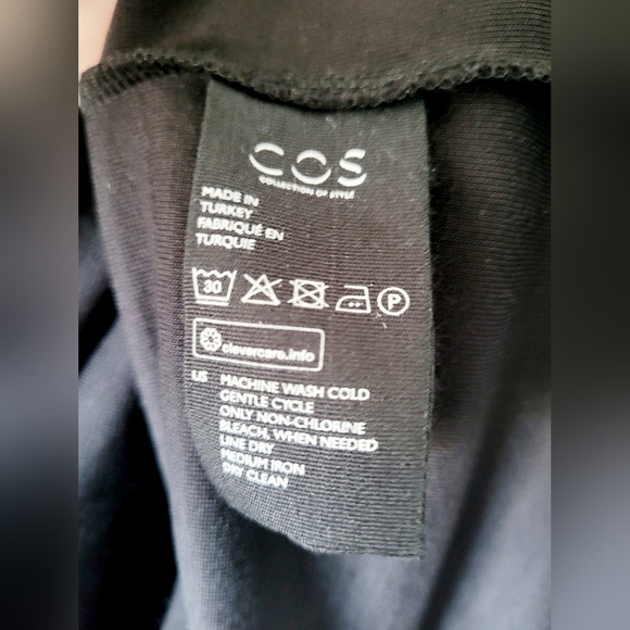 COS Women's Stretch Lyocell Shirt Dress Black Button Front Medium - Picture 7 of 16